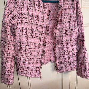 SHEIN Pink Tweed Blazer